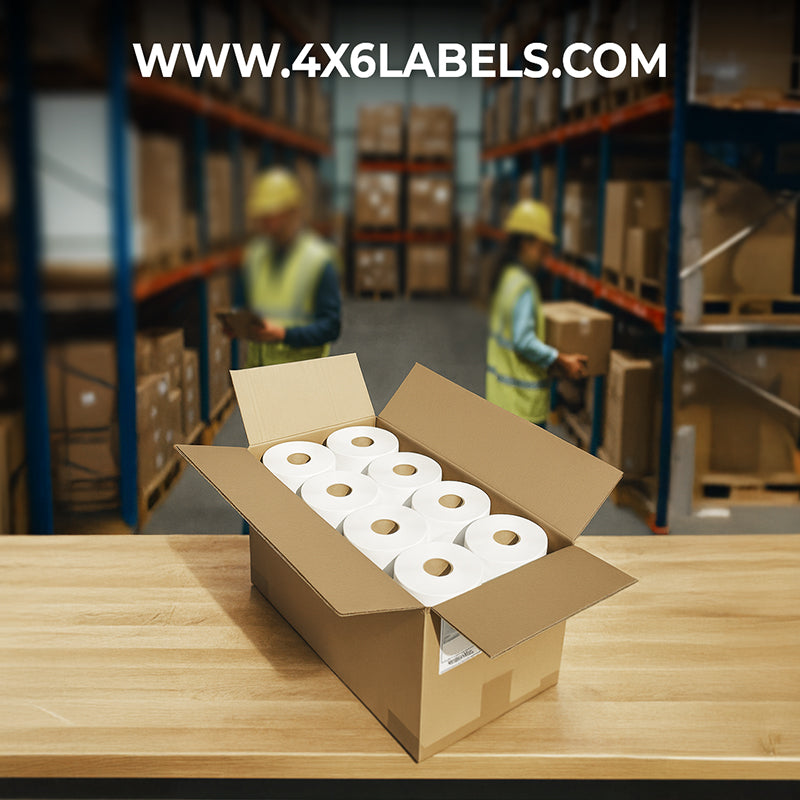 4" x 6" Direct Thermal Labels - 250 Labels/Roll - 16 Rolls/Case