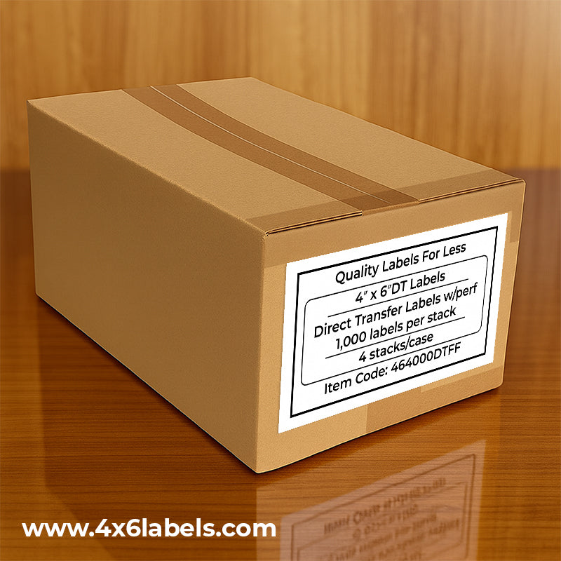 4" x 6" Direct Thermal Labels - Fanfold - 4,000 Labels/Case