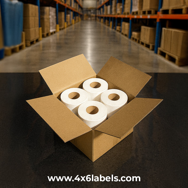 4" x 6" Direct Thermal Labels - 1,000 Labels/Roll - 4 Rolls/Case