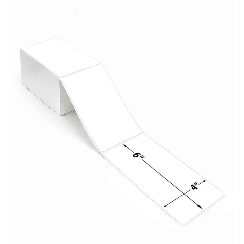 4" x 6" Direct Thermal Labels - Fanfold - 4,000 Labels/Case
