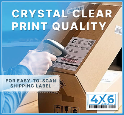 4" x 6" Direct Thermal Labels - 250 Labels/Roll - 4 Rolls/Case - 4x6Labels