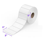 2" x 1" Direct Thermal Labels - 1,300 Labels/Roll - 12 Rolls/Case