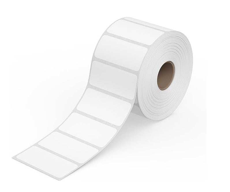 2" x 1" Direct Thermal Labels - 1,300 Labels/Roll - 12 Rolls/Case