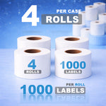4" x 6" Direct Thermal Labels - 1,000 Labels/Roll - 4 Rolls/Case
