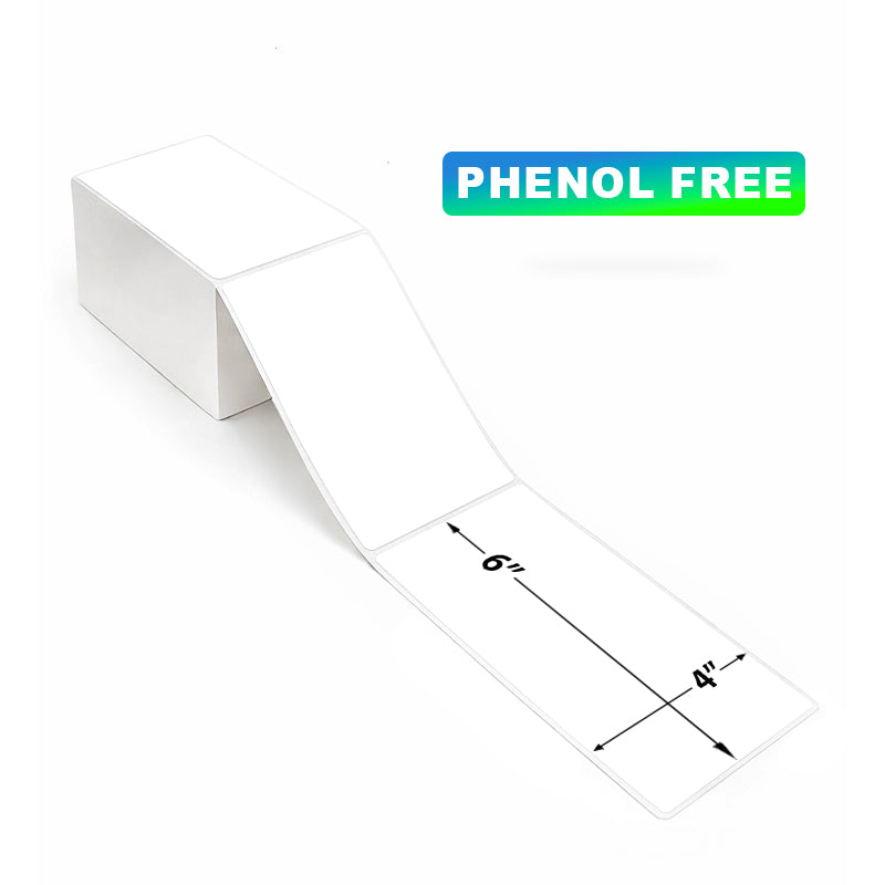 4" x 6" Direct Thermal Labels - BPA & BPS Free - Phenol Free - 4,000 Labels/Case