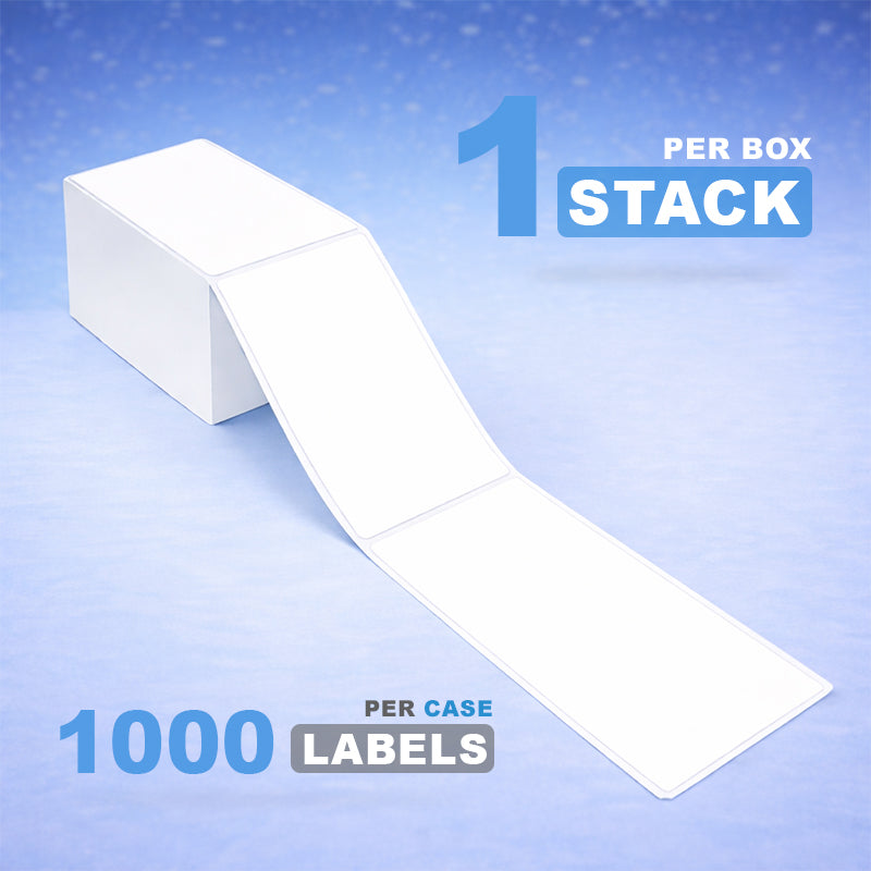 4" x 6" Direct Thermal Labels - Fanfold - 1,000 Labels/Case