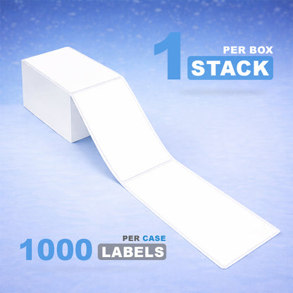 4" x 6" Direct Thermal Labels - Fanfold - 1,000 Labels/Case