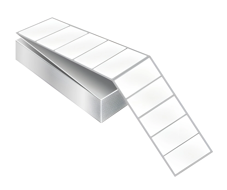 4" x 2" — Fanfold Inkjet Label — 1 stack/case — 4,000/stack — Gloss PP