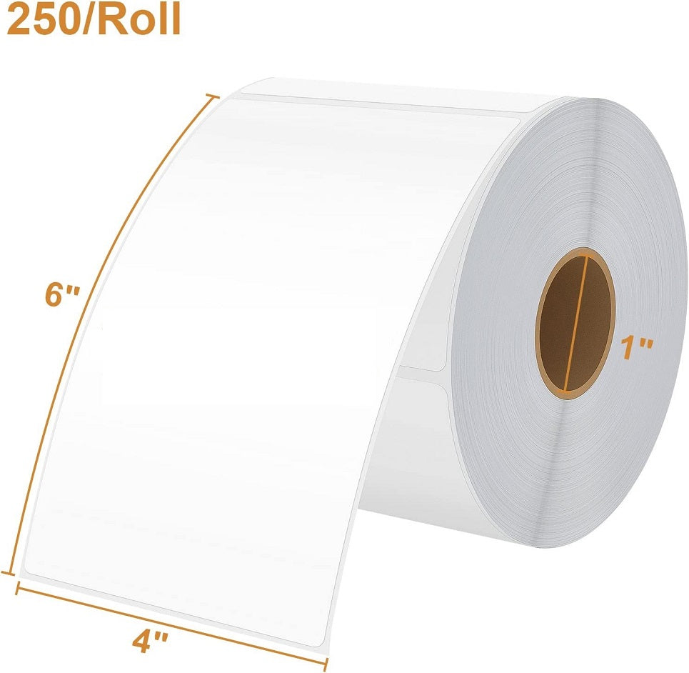 4" x 6" Direct Thermal Labels - 250 Labels/Roll - 16 Rolls/Case - 4x6Labels