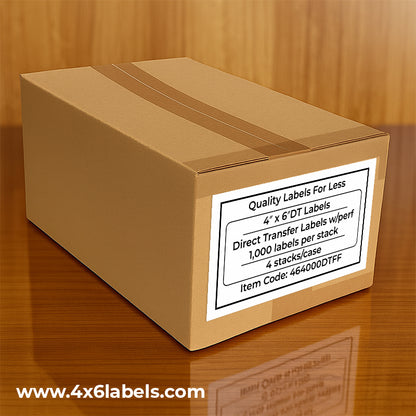 4" x 6" Direct Thermal Labels - Fanfold - 4,000 Labels/Case