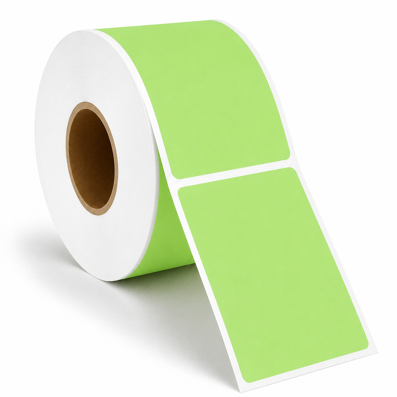 4" x 6" Green Direct Thermal Labels - 1,000 Labels/Roll - 4 Rolls/Case