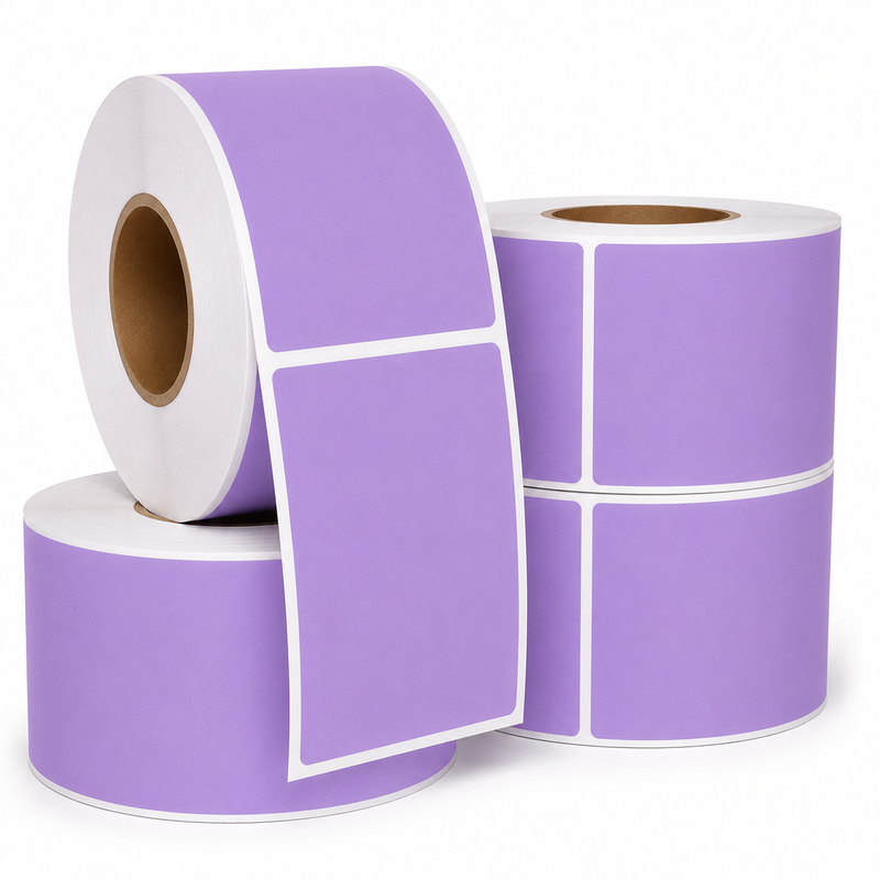 4" x 6" Purple Direct Thermal Labels - 1,000 Labels/Roll - 4 Rolls/Case