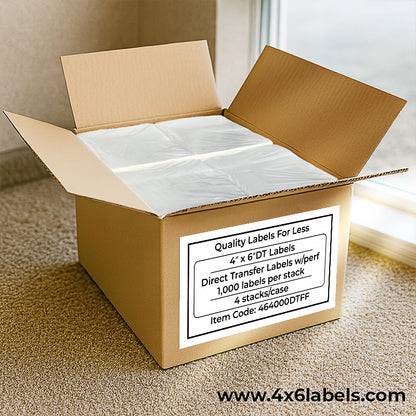 4" x 6" Direct Thermal Labels - Fanfold - 4,000 Labels/Case