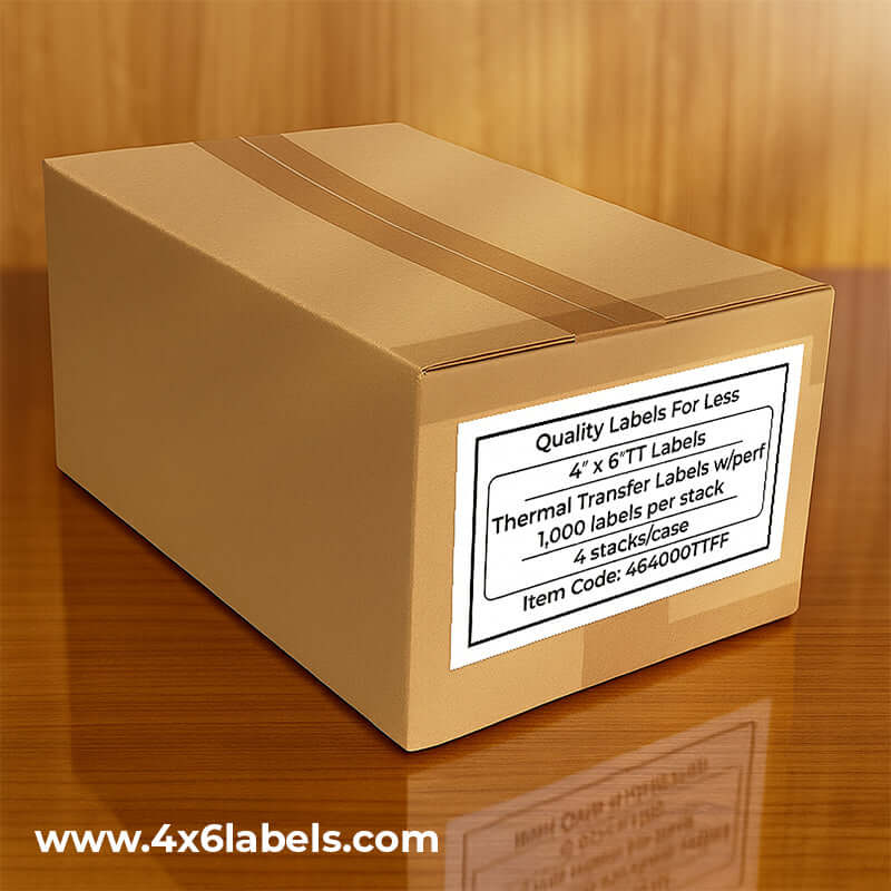 4" x 6" Thermal Transfer Labels- Fanfold - 4,000 labels/case