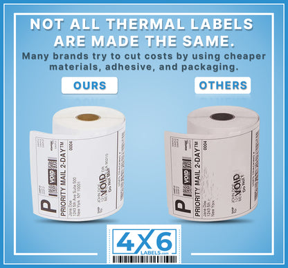 4" x 6" Direct Thermal Labels - 1,000 Labels/Roll - 1 Roll/Case - 4x6Labels