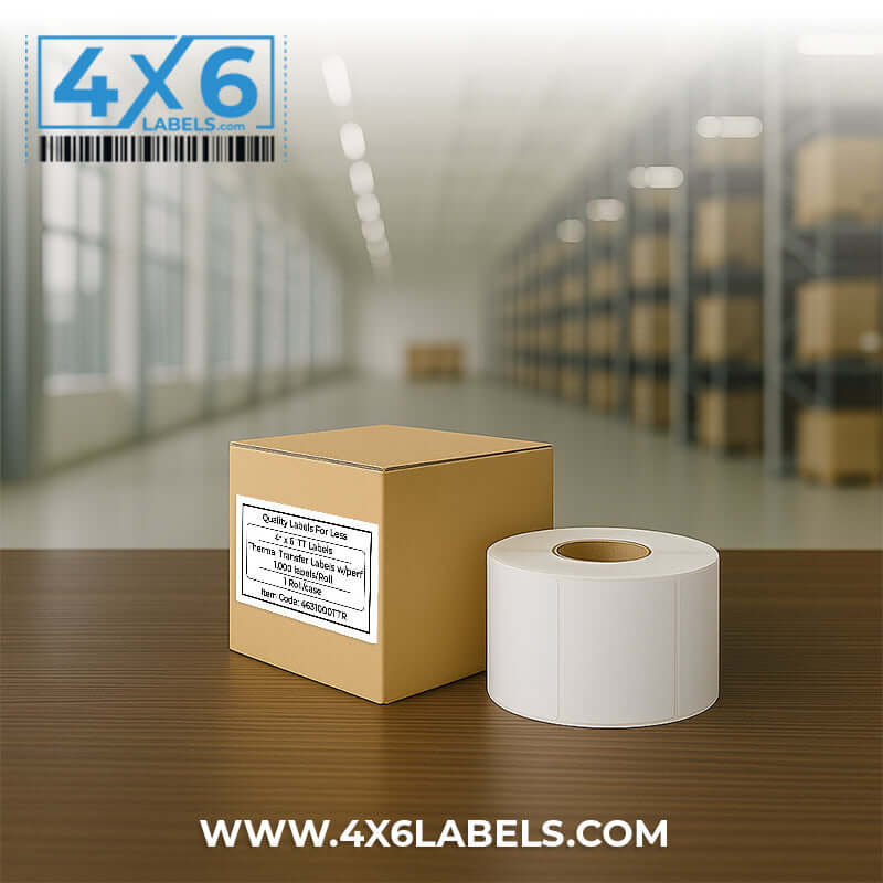 4" x 6" Thermal Transfer Labels- 1,000 Labels/Roll - 1,000 Labels/Case - 4x6Labels
